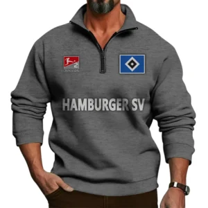 Hamburger SV Bundesliga Half Zip Stand up Collar Hoodie SPO1016047, Gift For Fan Hamburger SV - Dark Gray
