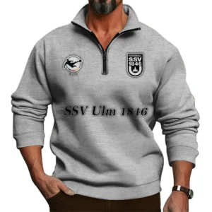 SSV Ulm 1846 Bundesliga Half Zip Stand up Collar Hoodie SPO1016048, Gift For Fan SSV Ulm 1846 - Light Gray