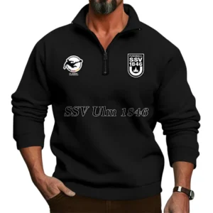 SSV Ulm 1846 Bundesliga Half Zip Stand up Collar Hoodie SPO1016048, Gift For Fan SSV Ulm 1846 - Black