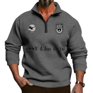 SSV Ulm 1846 Bundesliga Half Zip Stand up Collar Hoodie SPO1016048, Gift For Fan SSV Ulm 1846 - Dark Gray