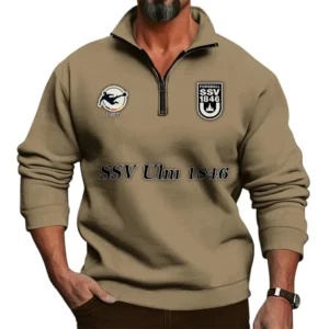 SSV Ulm 1846 Bundesliga Half Zip Stand up Collar Hoodie SPO1016048, Gift For Fan SSV Ulm 1846 - Khaki