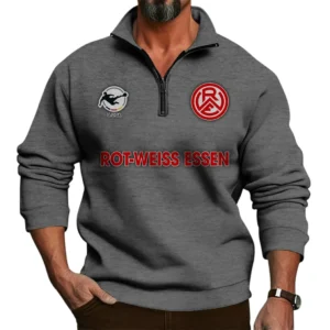 Rot-Weiss Essen Bundesliga Half Zip Stand up Collar Hoodie SPO1016059, Gift For Fan Rot-Weiss Essen - Dark Gray