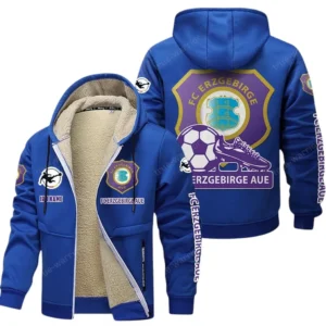 FC Erzgebirge Aue Bundesliga Lamb Flecee Coat SPO116004, Gift For Fan FC Erzgebirge Aue - Blue