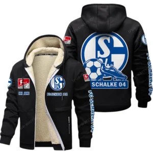 FC Schalke 04 Bundesliga Lamb Flecee Coat SPO116006, Gift For Fan FC Schalke 04 - Black