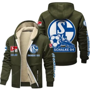 FC Schalke 04 Bundesliga Lamb Flecee Coat SPO116006, Gift For Fan FC Schalke 04 - Army Green