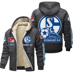FC Schalke 04 Bundesliga Lamb Flecee Coat SPO116006, Gift For Fan FC Schalke 04 - Dark Gray