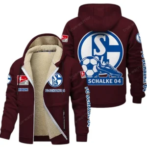 FC Schalke 04 Bundesliga Lamb Flecee Coat SPO116006, Gift For Fan FC Schalke 04 - Burgundy