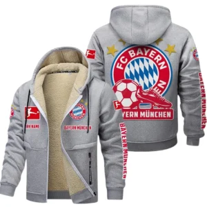 Bayern Munich Bundesliga Lamb Flecee Coat SPO116007, Gift For Fan Bayern Munich - Light Gray