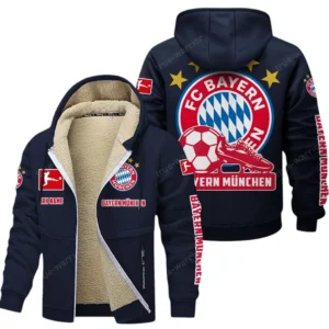 Bayern Munich Bundesliga Lamb Flecee Coat SPO116007, Gift For Fan Bayern Munich - Navy