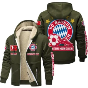 Bayern Munich Bundesliga Lamb Flecee Coat SPO116007, Gift For Fan Bayern Munich - Army Green