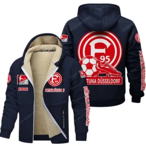 Fortuna Dusseldorf Bundesliga Lamb Flecee Coat SPO116009, Gift For Fan Fortuna Dusseldorf - Navy