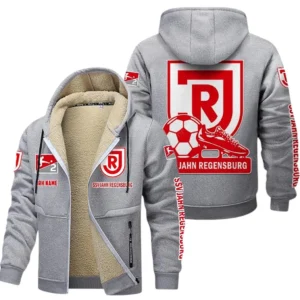 SSV Jahn Regensburg Bundesliga Lamb Flecee Coat SPO116010, Gift For Fan SSV Jahn Regensburg - Light Gray