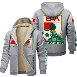FC Augsburg Bundesliga Lamb Flecee Coat SPO116012, Gift For Fan FC Augsburg - Light Gray