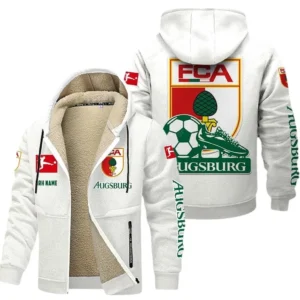 FC Augsburg Bundesliga Lamb Flecee Coat SPO116012, Gift For Fan FC Augsburg - White