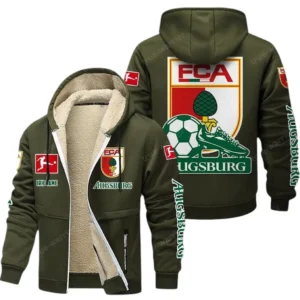 FC Augsburg Bundesliga Lamb Flecee Coat SPO116012, Gift For Fan FC Augsburg - Army Green
