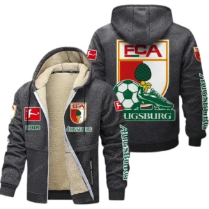 FC Augsburg Bundesliga Lamb Flecee Coat SPO116012, Gift For Fan FC Augsburg - Dark Gray