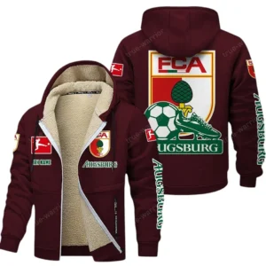 FC Augsburg Bundesliga Lamb Flecee Coat SPO116012, Gift For Fan FC Augsburg - Burgundy