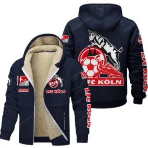 FC Koln Bundesliga Lamb Flecee Coat SPO116013, Gift For Fan FC Koln - Navy