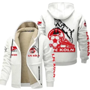 FC Koln Bundesliga Lamb Flecee Coat SPO116013, Gift For Fan FC Koln - White