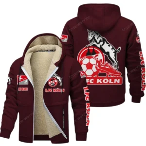 FC Koln Bundesliga Lamb Flecee Coat SPO116013, Gift For Fan FC Koln - Burgundy