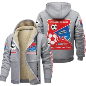 SpVgg Unterhaching Bundesliga Lamb Flecee Coat SPO116014, Gift For Fan SpVgg Unterhaching - Light Gray