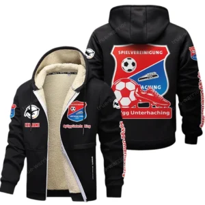 SpVgg Unterhaching Bundesliga Lamb Flecee Coat SPO116014, Gift For Fan SpVgg Unterhaching - Black