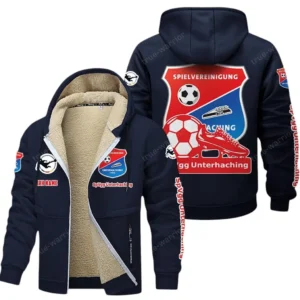 SpVgg Unterhaching Bundesliga Lamb Flecee Coat SPO116014, Gift For Fan SpVgg Unterhaching - Navy