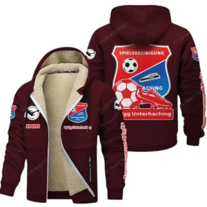 SpVgg Unterhaching Bundesliga Lamb Flecee Coat SPO116014, Gift For Fan SpVgg Unterhaching - Burgundy