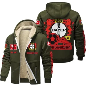 Bayer Leverkusen Bundesliga Lamb Flecee Coat SPO116015, Gift For Fan Bayer Leverkusen - Army Green