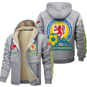 Eintracht Braunschweig Bundesliga Lamb Flecee Coat SPO116019, Gift For Fan Eintracht Braunschweig - Light Gray