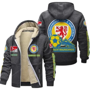 Eintracht Braunschweig Bundesliga Lamb Flecee Coat SPO116019, Gift For Fan Eintracht Braunschweig - Dark Gray