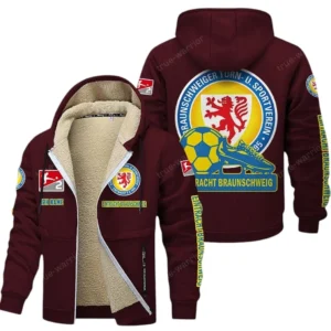 Eintracht Braunschweig Bundesliga Lamb Flecee Coat SPO116019, Gift For Fan Eintracht Braunschweig - Burgundy