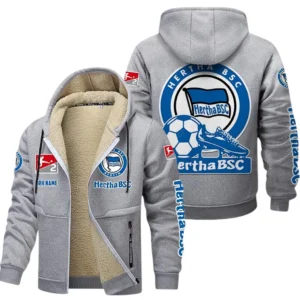 Hertha BSC Bundesliga Lamb Flecee Coat SPO116020, Gift For Fan Hertha BSC - Light Gray