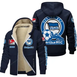 Hertha BSC Bundesliga Lamb Flecee Coat SPO116020, Gift For Fan Hertha BSC - Navy