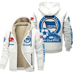 Hertha BSC Bundesliga Lamb Flecee Coat SPO116020, Gift For Fan Hertha BSC - White