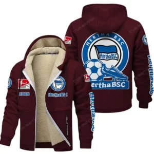 Hertha BSC Bundesliga Lamb Flecee Coat SPO116020, Gift For Fan Hertha BSC - Burgundy
