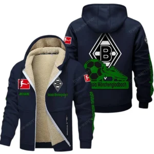 Borussia Monchengladbach Bundesliga Lamb Flecee Coat SPO116021, Gift For Fan Borussia Monchengladbach - Navy