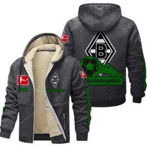 Borussia Monchengladbach Bundesliga Lamb Flecee Coat SPO116021, Gift For Fan Borussia Monchengladbach - Dark Gray