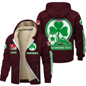 SpVgg Greuther Furth Bundesliga Lamb Flecee Coat SPO116023, Gift For Fan SpVgg Greuther Furth - Burgundy