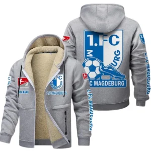 1. FC Magdeburg Bundesliga Lamb Flecee Coat SPO116024, Gift For Fan 1. FC Magdeburg - Light Gray