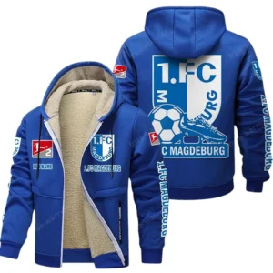 1. FC Magdeburg Bundesliga Lamb Flecee Coat SPO116024, Gift For Fan 1. FC Magdeburg - Blue