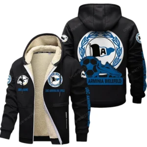 Arminia Bielefeld Bundesliga Lamb Flecee Coat SPO116025, Gift For Fan Arminia Bielefeld - Black