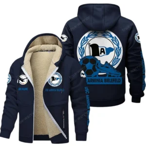 Arminia Bielefeld Bundesliga Lamb Flecee Coat SPO116025, Gift For Fan Arminia Bielefeld - Navy