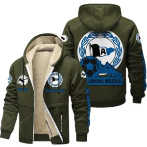 Arminia Bielefeld Bundesliga Lamb Flecee Coat SPO116025, Gift For Fan Arminia Bielefeld - Army Green