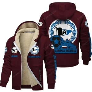Arminia Bielefeld Bundesliga Lamb Flecee Coat SPO116025, Gift For Fan Arminia Bielefeld - Burgundy