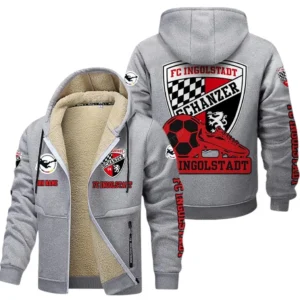 FC Ingolstadt 04 II Bundesliga Lamb Flecee Coat SPO116026, Gift For Fan FC Ingolstadt 04 II - Light Gray