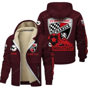 FC Ingolstadt 04 II Bundesliga Lamb Flecee Coat SPO116026, Gift For Fan FC Ingolstadt 04 II - Burgundy