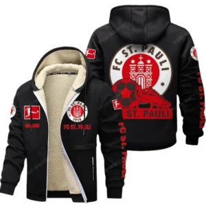 St. Pauli Bundesliga Lamb Flecee Coat SPO116027, Gift For Fan St. Pauli - Black