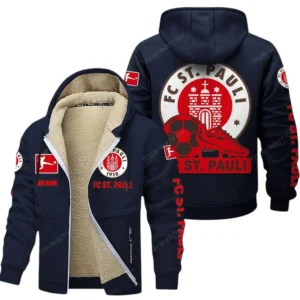 St. Pauli Bundesliga Lamb Flecee Coat SPO116027, Gift For Fan St. Pauli - Navy