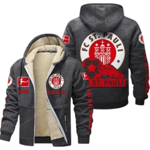 St. Pauli Bundesliga Lamb Flecee Coat SPO116027, Gift For Fan St. Pauli - Dark Gray